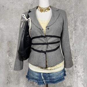 office siren grey fall winter fitted blazer
